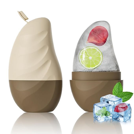 Silicone Facial Ice Cube Roller Massager, Facial Beauty Care Tool, Reusable Face Ice Mold - Brighten Skin, Reduce Puffiness for Face & Eyes (Brown)