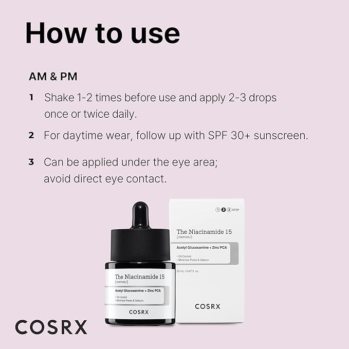 COSRX 15% Niacinamide Face Serum, 0.67 fl oz, Pore Minimizer Serum for Face, Even Skin Tone, Korean Skin Care