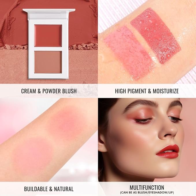 Blush for Cheeks, Highly Pigmented Soft Matte Cream (TIPSY 01#)