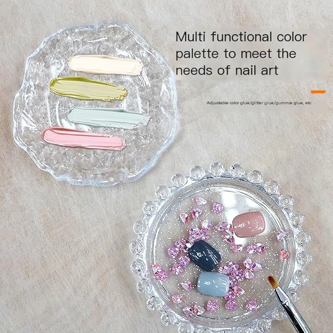 Makeup Mixing Palette Nail Polish Color Mixing Plate Acrylic Palette, Nail Art Tools Art Nail Palette, Pigment Transparent Makeup Palette for Make up Tools Makeup Palettes (Pearl-Clear)