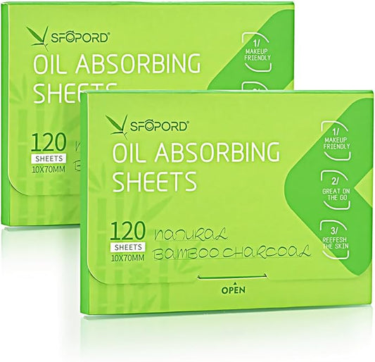 Oil Absorbing Sheets with Bamboo Charcoal - 2 Oily Skin
