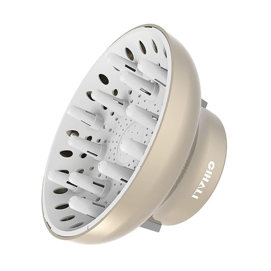 Universal Hair Diffuser “Super Sturdy” 1.7 Inch to 2.6 Inch for Natural Curly and Wavy Hair, Hair Dryer Attachment (Gold)