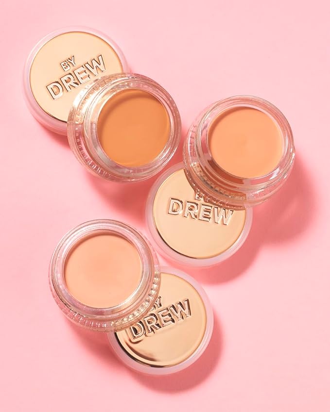 FLOWER Beauty By Drew Barrymore Chill Out Smoothing Color Correcting Cream - Conceals + Brightens Dark Circles - Hydrates + Moisturizes Skin - Makeup Infused With Vitamin E + Jojoba (Medium Peach)