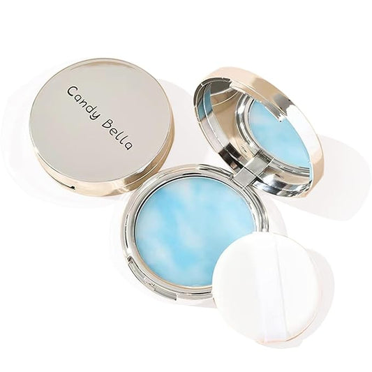 Blue Matte Powder Oil Control Face Pressed Powder Long-Lasting Makeup