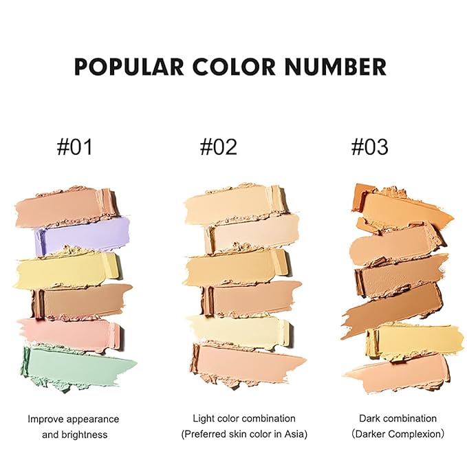 6 Colors Correcting Concealer Palette, with 11 Pcs Complete Function Makeup Brush Set, Contouring Foundation/Concealer Palette for Conceals Dark Circles, Redness, Acne, Blemish