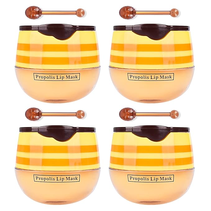 4Pcs Honey Lip Mask Pot, Moisturizing