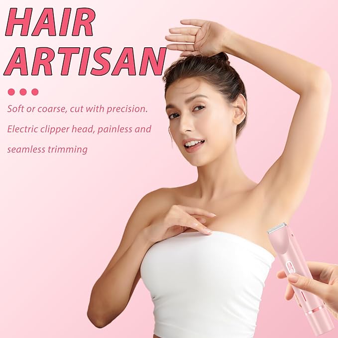 2025 New Electric Womens Shaver, 2-in-1 Women's Body Shaver, Bikini Electric Razor, Wet and Dry Use Body Trimmer for Home (Pink)