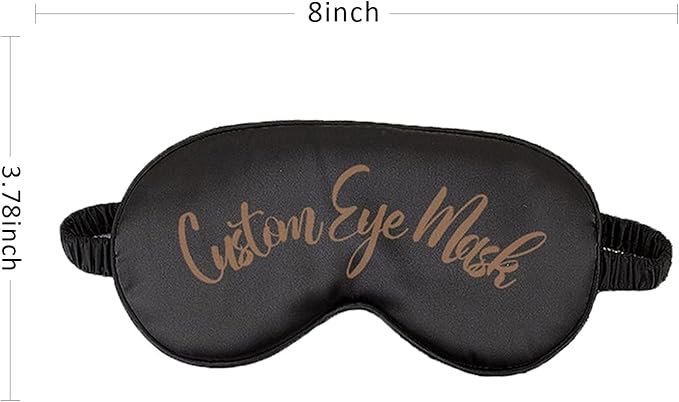 Personalized Eye Masks for Sleeping Add Photo Text Logo Name for Wedding Favor Satin Bachelorette Bridesmaid Gift Black