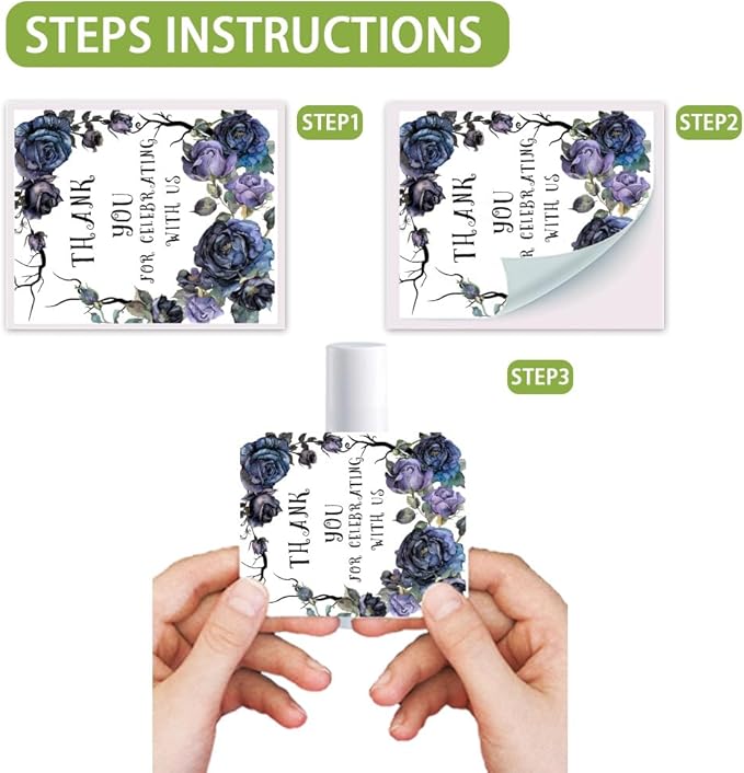 OLYCRAFT 100Pcs Self-Adhesive Lip Balm Tag Stickers 1.7x2.1 inch Goth Black Rose Waterproof Adhesive Label with Word Lipstick Tag Sticker for Lip Balm Container Tubes Lipstick Wrapping Decoration