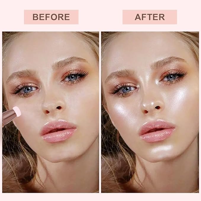 Mysense Liquid Highlighter Beauty Wand,Highlight Bronzer Stick with Sponge Tip,Silky Cream Glowing Face Highlighter Shimmer Finish,Lightweight Face Illuminator Makeup,#04 Highlighter-Pearl White