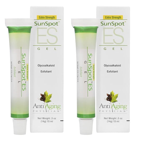 Lane Innovative - SunSpot ES, Natural Exfoliating Gel, Skin Rejuvenating Ingredients, Including Aloe Vera and Tea Tree Oil (0.5 Ounce, Pack of 2)