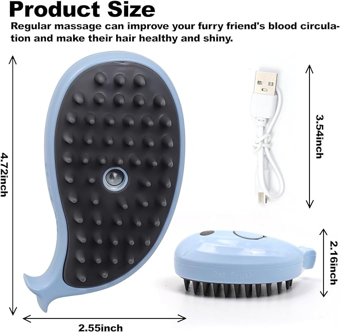 Cat Steam Brush for Shedding, Cat Loose