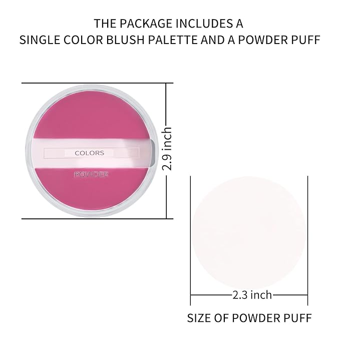 Boobeen Powder Blush Matte Blush, Highly Pigmented Beauty Cream Blush Palette for Create A Natural Cheek Flushed Look, Rich Colors
