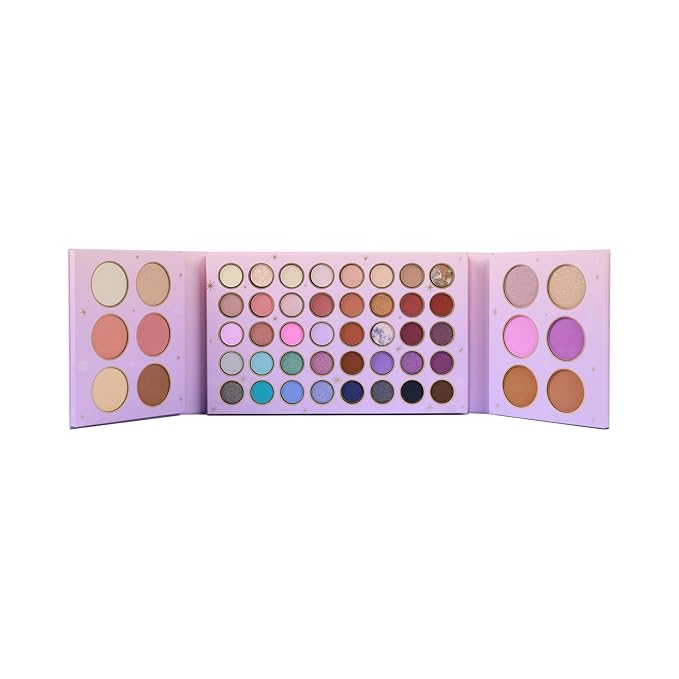 Profusion Cosmetics Frosted Snow Sparkle 52 Shade Face and Eye Palette, Multi Finish Shadows for Bold and Glamorous Evening Looks, Blendable and Buildable Blushes for Endless Stunning Looks
