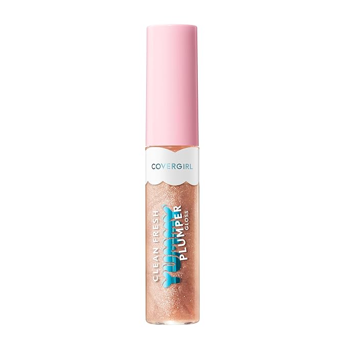 COVERGIRL Clean Fresh Yummy Plumper Lip Gloss, 740 Blingtastic, Shiny, Vegan Formula, Easy to Apply, Minty Flavor, 0.33oz