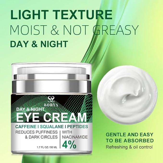 SORYA Eye Cream Remove Dark Circles Puffiness, Eye Bags Wrinkles Fine Lines, Under-Eye Bags Anti-Aging Collagen Revitalize Your Look with Our Advanced Formula for a Youthful Glow