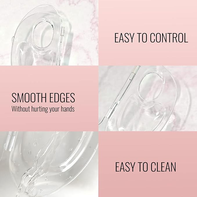 Erinde Handheld Makeup Mixing Palette, Acrylic Transparent Mixing Foundation Tray for Makeup Artist and Beginner, Lipstick Eyeshadow Foundation Color Test Art nail Palette With Foundation Spatula