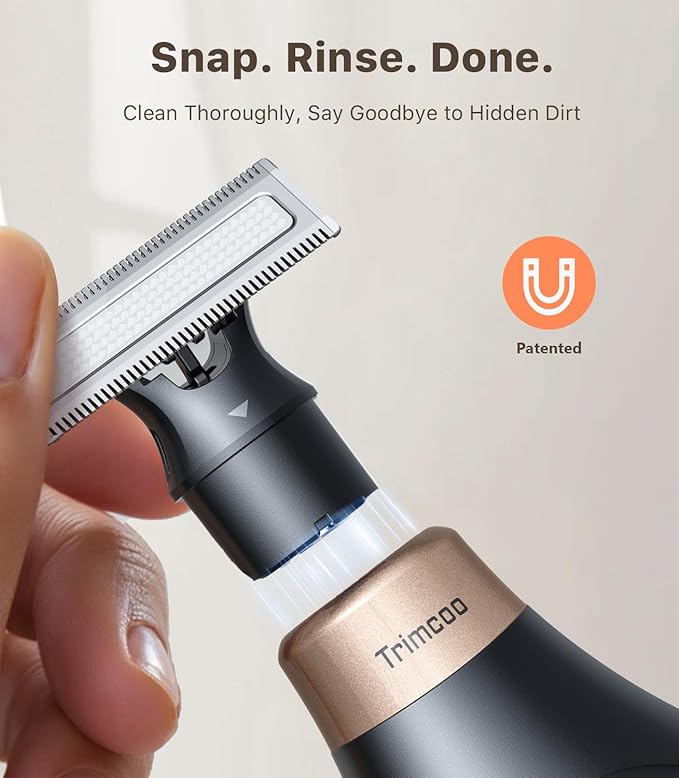 Mini Bikini Trimmer for Women - Intimate Pubic Hair Removal, Electric Body Groomer, Small Portable Wet/Dry Shaver, Magnetic Blade, USB-C Rechargeable with Travel Case, Easy to Clean (Black)