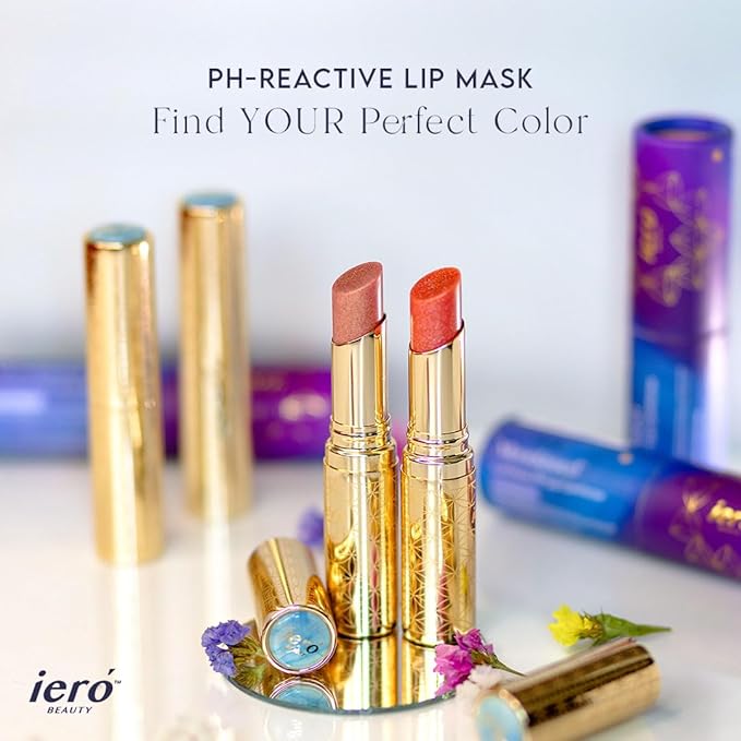 ieró Beauty Moonkissed Luminous PH Tinted Lip Balm w/Shea Butter & Vitamin E, Lip Care Moisturizer, Lip Plumper for Soft & Supple Lips, Paraben Free, Vegan, Sheer Coral w/Gold-Beige Shimmer