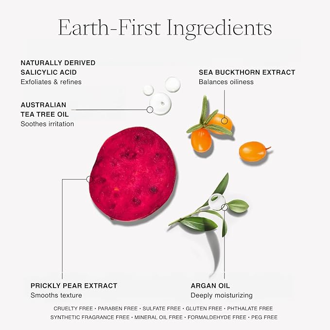 Josie Maran Argan Apothecary Daily Response Calming Facial Cleanser - Gentle Exfoliating Face Wash for Pores & Sensitive Skin - With Organic Argan Oil, Salicylic Acid, & Tea Tree Oil (4 fl oz/120 ml)