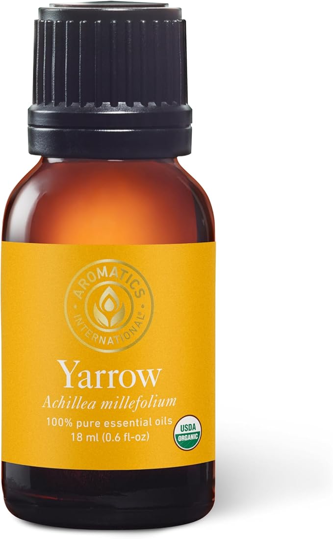Aromatics International Premium Organic Yarrow Essential Oil 18ml | 100% Pure Essential Oil for Diffusion & Aromatherapy