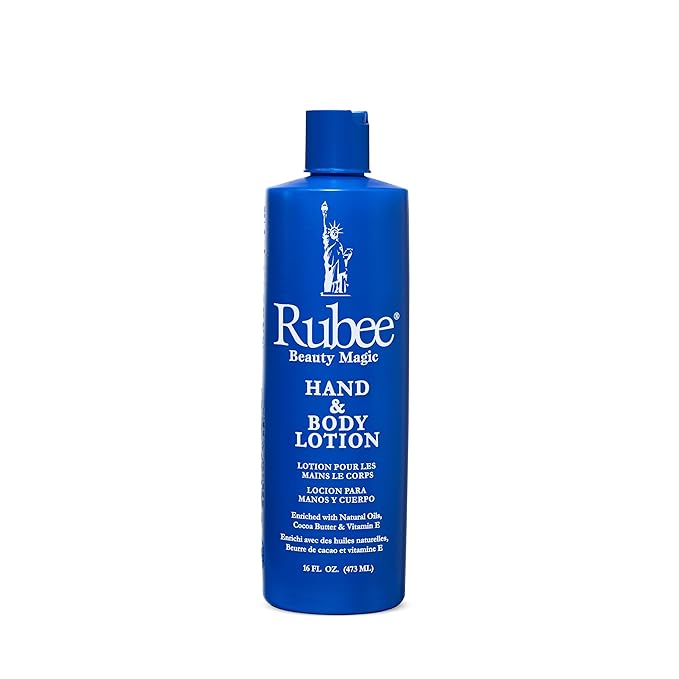 RUBEE Body & Hand Lotion - Pack of 6 Non-Greasy Lotion for Women & Men - 16oz for Extremely Dry Skin - Vitamin E Moisturizer