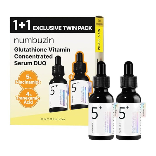 numbuzin No.5 Serum DUO | Tranexamic Acid 4%, Niacinamide 5%, Glutathione, Vitamin C | Vitamin Concentrated Serum | Hyperpigmentation| Suitable for Sensitive Skin | 2.02 fl. oz.