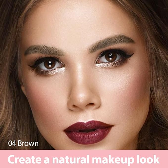 evpct 2Pcs Brown Magic Microblading Dual-Ended Eyebrow Contouring Pen Brow Pencil, with 4 Brush Micro-Fork-Tips Applicator and Precise Brush-Tip, Hair Like Strokes, with Dual-ended Eyebrow Brush