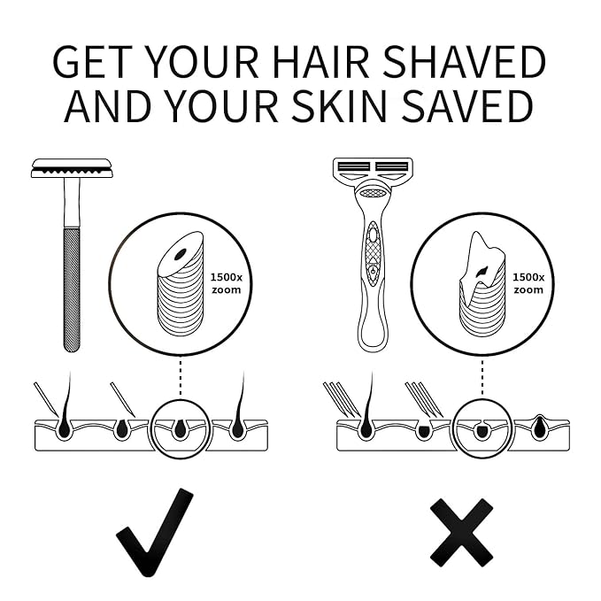 Bambaw Safety Razor for Men with 5 Double Edge Safety Razor Blades, Safety Razors for Men, Sustainable Metal Razor, Zero Waste - Black