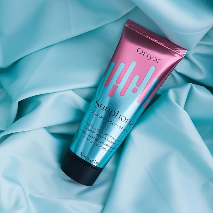 Onyx Sunphoria Tanning Accelerator | Bronzer-Free Tanning Lotion for Indoor & Outdoor | Streak & Stain Free Formula | Extreme Hydration Blend for Moisturizing Nourished Skin - 8.5 fl oz