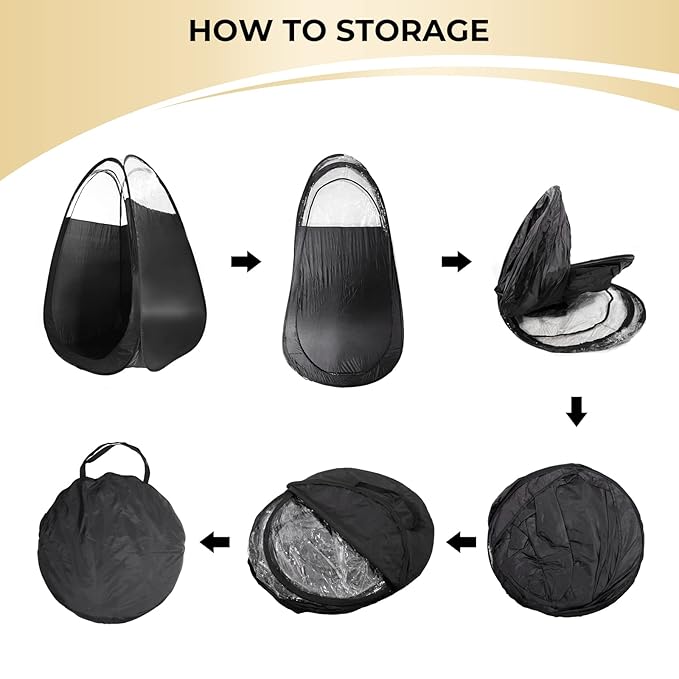 Pop Up Spray Tanning Tent,Portable Fold-able Black Spray Tann Tent,Sunless Tann Tent LargeSize Spray Tanning Booth for Airbrush Art Makeup & Painting with Carrying Bag-74.8'' x 47.2''