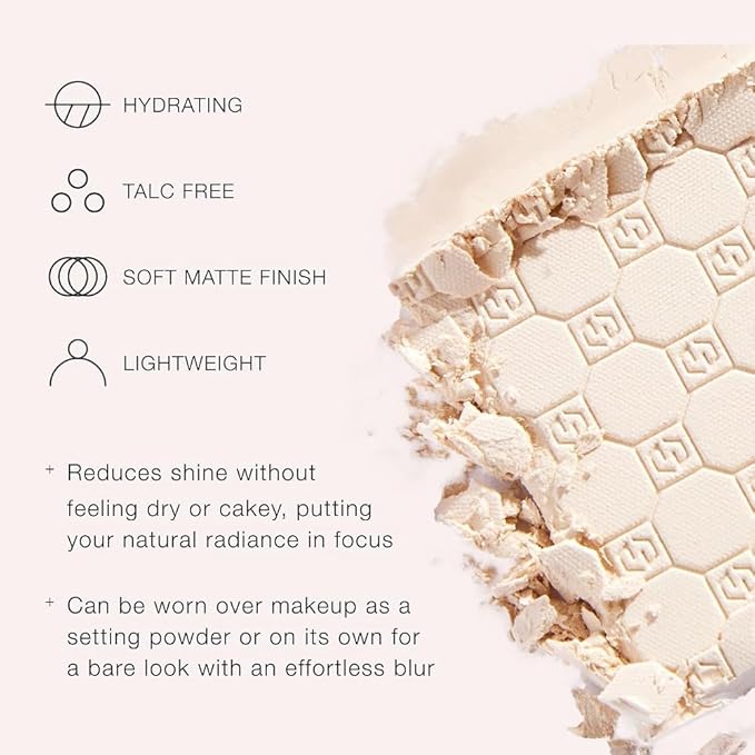 Jouer Soft Focus Hydrate & Setting Powder - Pressed Powder with Matte Finish - Blurring Powder for Fine Lines and Pores - Set Face Makeup Foundation or Concealer - Translucent