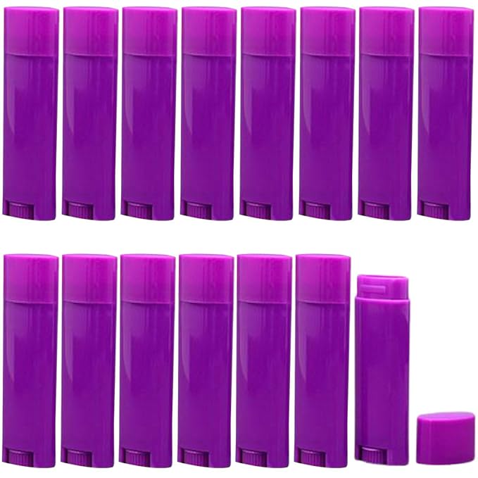 5ml 25Pcs Empty Oval Deodorant Lip balm Tubes Containers Twist-up Refillable Containers for Lipstick,Chapstick,Homemade Lip balm,DIY Deodorants(Purple)