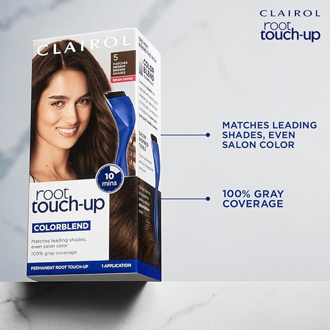 Clairol Root Touch-Up by Nice'n Easy Permanent Hair Dye, 5G Medium Golden Brown Hair Color, Pack of 1