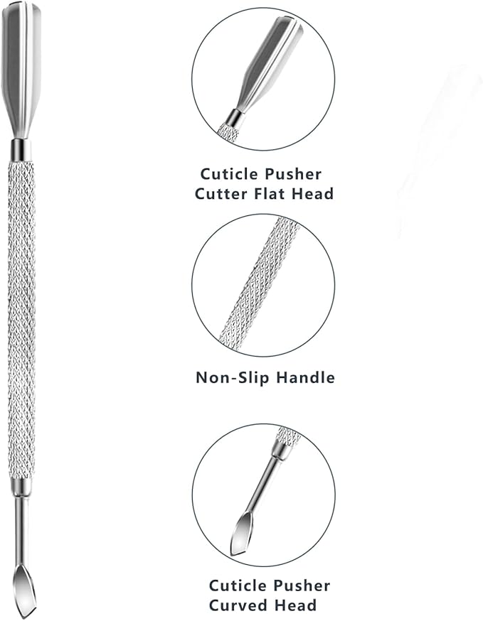 Cuticle trimmer with cuticle pusher