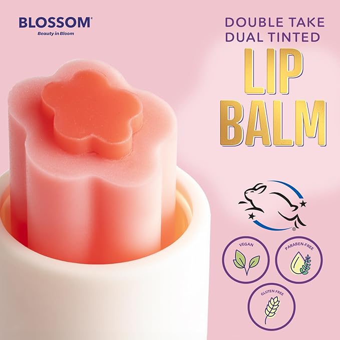 Blossom Double Take Flower Shaped Dual Tinted Moisturizing Lip Balm with Shea Butter, 0.13oz/3.6g, Bubblegum Pink