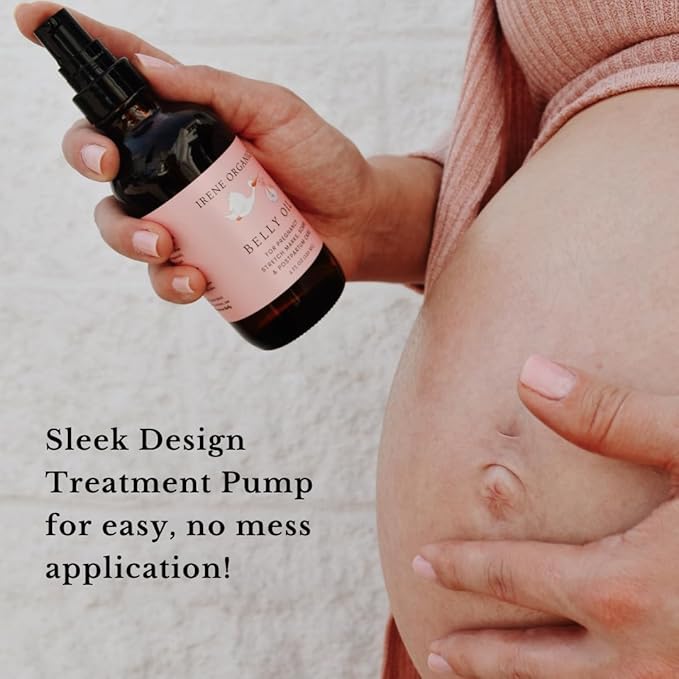 Organic Belly Oil for Pregnancy Stretch Mark Prevention and Treatment Award Winning Anti Stretch Mark Tummy Oil For Pregnancy and Postpartum - Hydrating Bump Serum