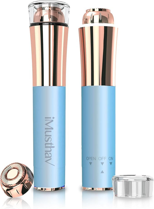 Portable Flawless Facial Hair Remover for Women – Painless, Fast & Precise Flawless Electric Razor & Epilator for Face, Lips, Chin Hair Removal – 18K Gold-Plated, 360° LED Light
