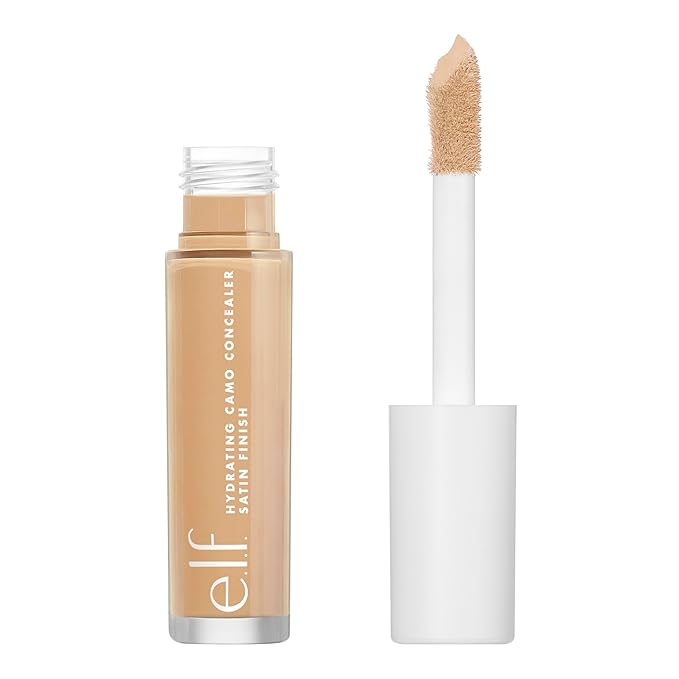 e.l.f. Hydrating Camo Concealer, Lightweight, Full Coverage, Long Lasting, Conceals, Corrects, Covers, Hydrates, Highlights, Tan Sand, Satin Finish, 25 Shades, All-Day Wear, 0.20 Fl Oz