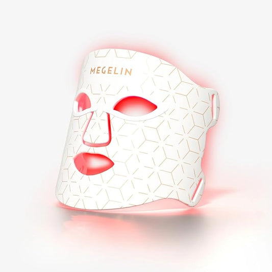 7 Colors Led Light Therapy Facial Mask, Face Light Therapy Mask for Face, Reduce Wrinkles Smooth Skin, Infrared Light Skin Rejuvenation(White)