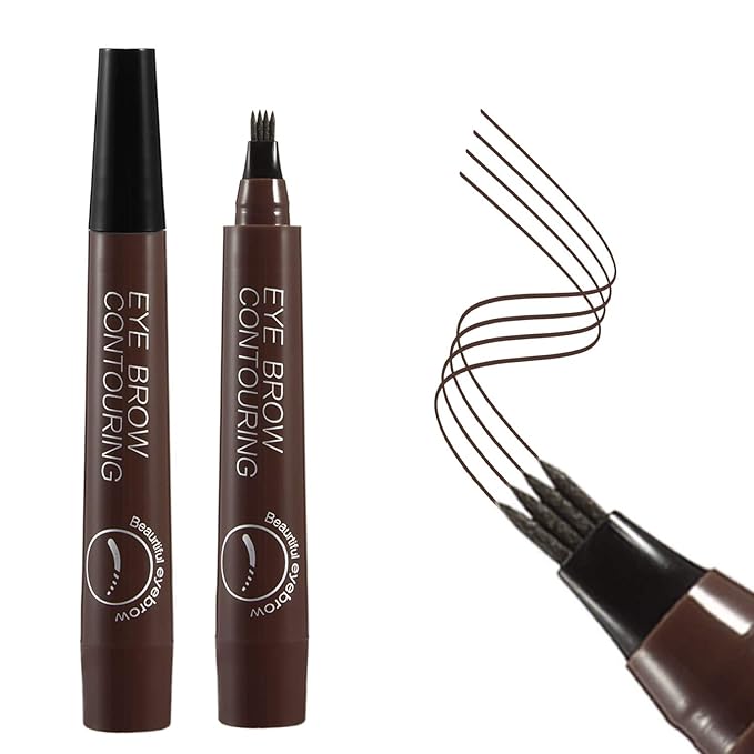 Liquid Eyebrow Pen, Waterproof Microblading Eyebrow Pencil with a Micro-Fork Tip Applicator, Creates Natural Looking Brows Effortlessly
