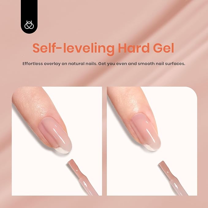 Beetles Builder Gel 7 in 1 Strengthener Gel Nail Polish Nude Color Jelly Beige for Nail Apex and Extension Cover Building Nail Salon DIY Manicure Design