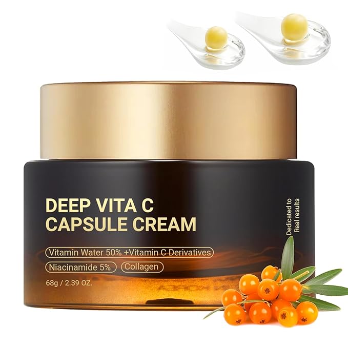 Deep Vitamin C Golden Capsule Hydrating Face Moisturizer, Antioxidant Protection, Lightweight Daily Skincare