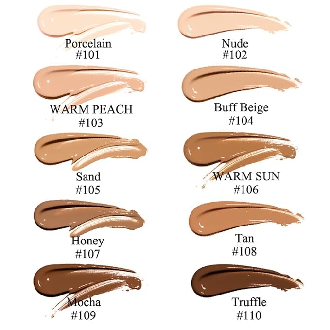 2Pack PHOERA Foundation,Full Coverage Foundation, Concealer Foundation Full - Tan) 30ml