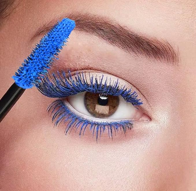 Maydear Blue Waterproof Mascara for Eyelashes - Long Lasting Smudgeproof Color for Women, Fast Dry Lengthening Eye Makeup for Party and Stage Use
