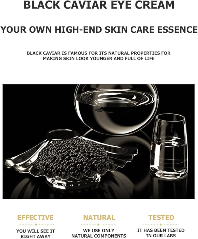 Caviar Black Gold Moisturizing Eye Cream Skin Rejuvenation Dark Circles Smoothing Wrinkles 60g 2.12oz