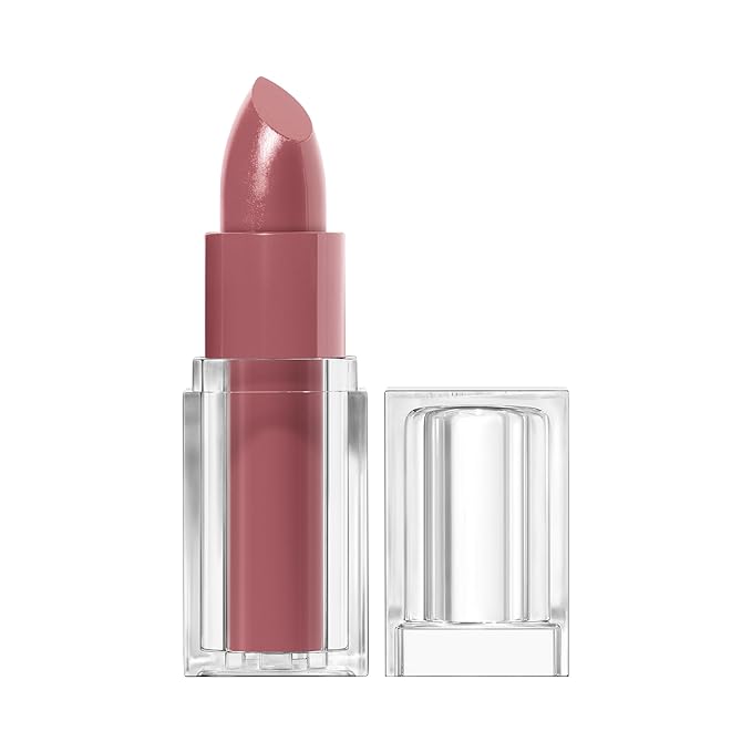 COVERGIRL Clean Lip Color, Romance Mauve, Satin Finish, Squalane, Avocado & Aloe, Carmine-Free, Non-Drying, 0.12oz