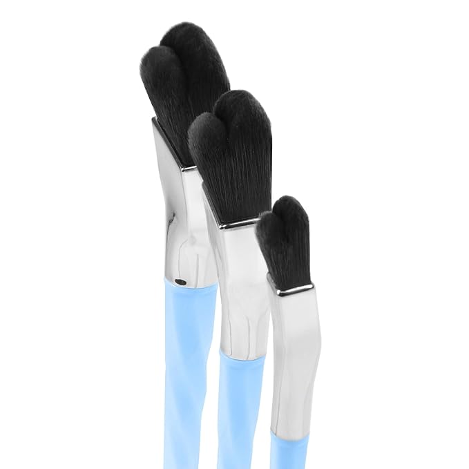 Bdellium Tools Professional Makeup Brush - Blue Double Dome Blender 3pc Brush Set