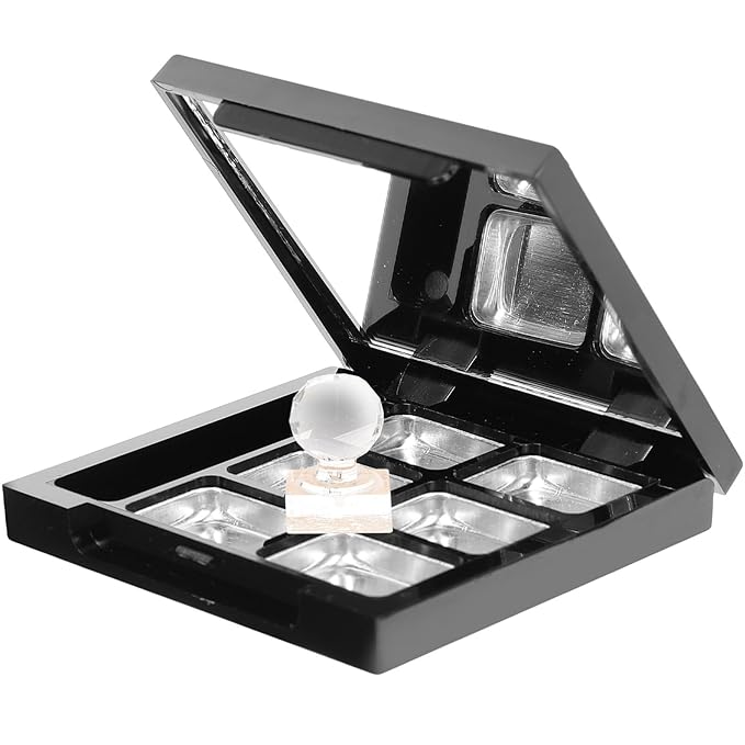 Healifty Empty Lipstick Palette Pan 6-grid Magnetic Eyeshadow Palette Boxes with Press Cosmetic Cream Tray Portable Small Makeup Compact Containers