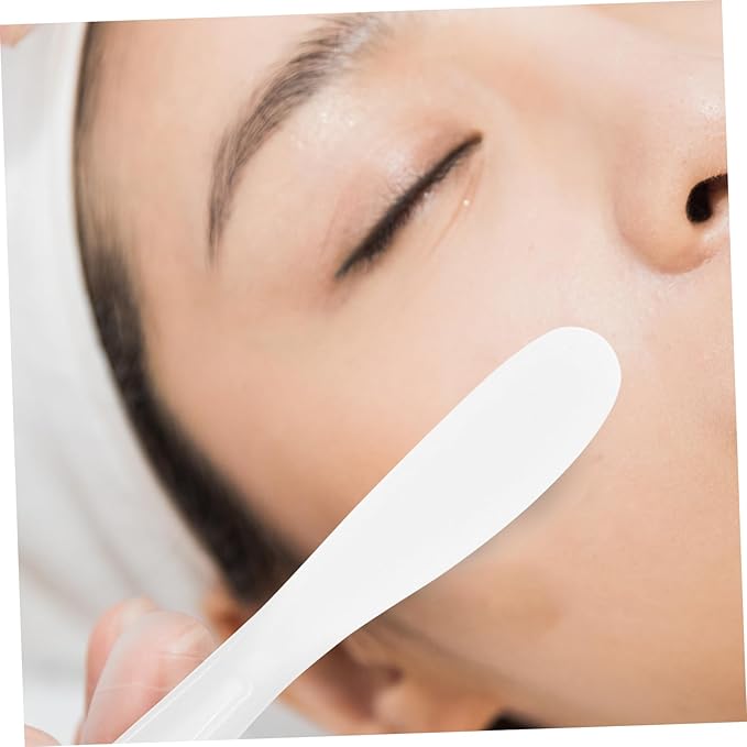 Beaupretty 10pcs Tool Stick White Makeup Silicone Makeup Spatula Mini Silicone Spatula Silicone Stirring Tools Spatulas Cosmetic Long Spatula Barber Film Stick Face